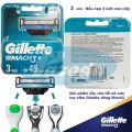 Hộp 3 lưỡi dao cạo râu Gillette Mach 3 ( đầu cạo 3 lưỡi kép). 