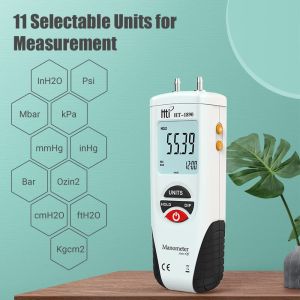 HT1890 Manometer Air Pressure Gauge Digital Manometer Alat Ukur Tekanan Udara