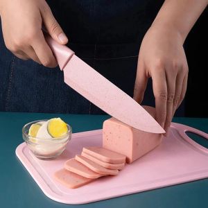 Corrugated Kitchen Knife Set 6 Pieces Of Color Stainless Steel Knives Forging Family Pisau Dapur