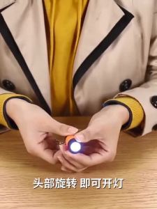 Mini LED Torch Light USB Charging Portabl Keychain Flashlight Rotary Switch Lamp Waterproof Outdoor Camping Emergency Flashlight