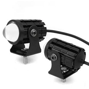 【In stock】2 PCS Mini Driving Lights Motorcycle Spotlight Headlights LED White + Yellow Pair of Universal Small Steel Cannons Waterproof and Super Bright
