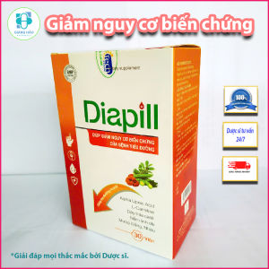Thực phẩm bảo vệ sức khỏe Diapill giúp giảm nguy cơ biến chứng tiểu đường Dược Hồng Liên hộp 30 viên
