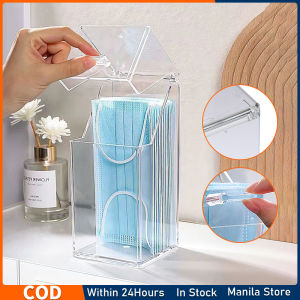 Clear Acrylic Face Mask Storage Box with Lid Mounted or Countertop  Mask Dispenser