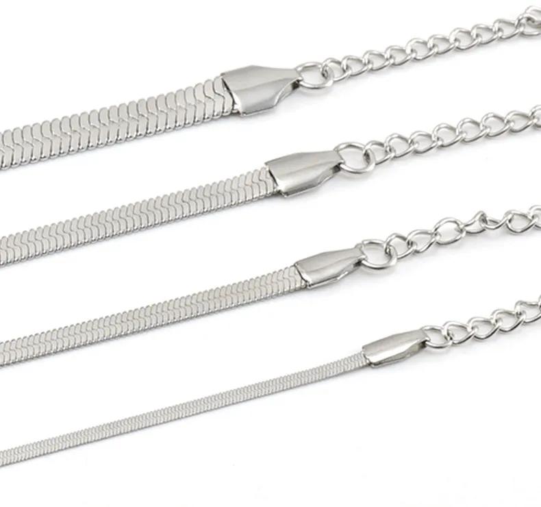 Dainty 18K Gold Herringbone Necklace for Men and Women Chunky