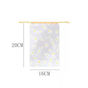 Cosmetic Shoe Drawstring Handbag Frosted Matte Storage Bag Waterproof Floral Travel Packaging AT