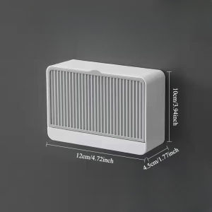 No Drill Creative Soap Holder Organizer with Drain and Cover Wall Mounted Soaps Rack Soap Case Boxes Leakproof Soap Container for Bathroom GYM Traveling Camping