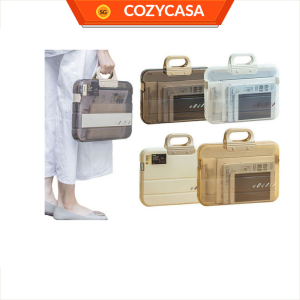 【COZYCASA】Portable Document Box / Documents Stationery Storage Case/ A4 Folder With Lock Handle/ File Organiser