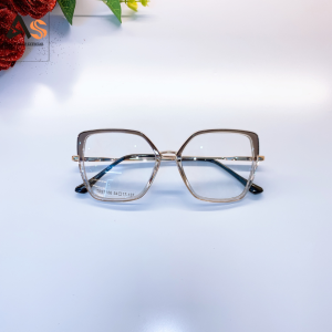 Kính vuông thời trang nữ kiểu bản to kim loại kết hợp nhựa 87186A