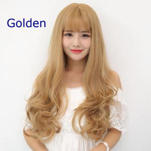 TSE long curly Wig pear Flower Design Photo taken props Korea Style Wigs with air bangs natural realistic big wave headgear SW37
