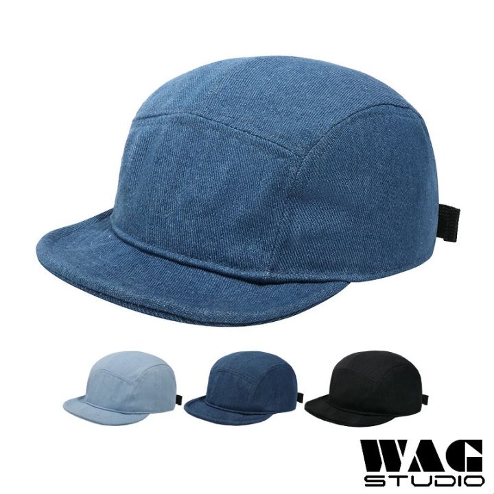 Plain Adjustable Denim Short Brim 5 Panel Cap Streetwear Baseball Cap ...