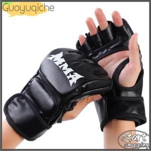 【Guoyuqiche】🔥🔥🔥 ถุงมือชกมวยครึ่งนิ้วหนาสำหรับผู้ใหญ่กระสอบทรายถุงมือต่อสู้ต่อสู้