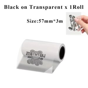 GOUPO Glossy Finish Thermal Printing Paper Transparent Adhesive Backing Adhesive Label Roll Roll Format Glossy Thermal Labels For Mini Printers
