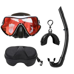 Snorkeling Mask Diving Goggles Full Wet Silicone Foldable Tube Mirror Tempered Glass Diving Mask Travel Size With Case