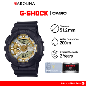 Jam Tangan Pria Casio G-Shock GA-110CD-1A9 Gold Dial Black Resin Band