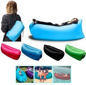 Inflatable Outdoor Sleeping Sofa Banana Bed Portable Air Bed Lounger Lay Bag With Carrying Bag