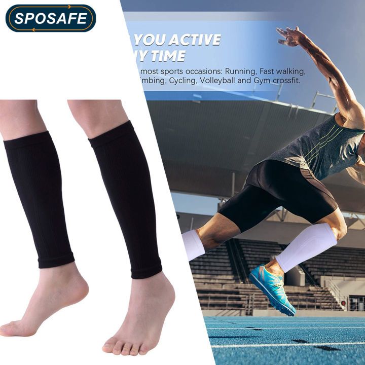 1Pair Calf Compression Leg Sleeve Footless Elastic Calf Support Socks ...