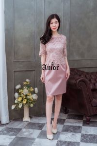 326#ชุดเดรสลูกไม้สไตล์เกาหลีชุดเดรสไปงานแต่งงานบวชชุดทำงาน by WOW Shop DD