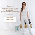 White Women's Scrub Suit  | HTP Basics Women's Uni-fit Scrub Suit | White Medical Work Uniform. 