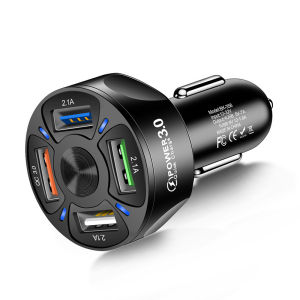 EKLEVA 4 USB Car Charger QC3.0 Fast Charging Car Charger with Four Ports Multi-function Smart Car Mobile Phone Charger 35W/7A