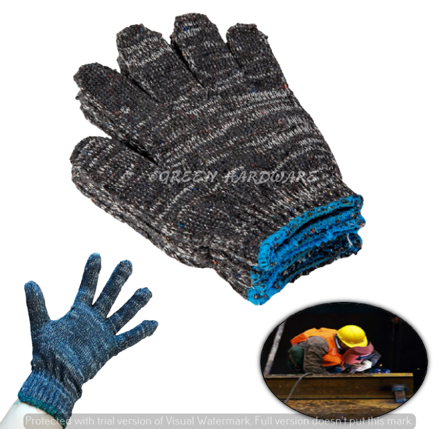 12PAIRS Cotton Polyester Knitted Safety Protection Thin Work Gloves  Cut-Resistant Non-Slip Working Gloves Industrial (ONE COLOR ONLY OF YOUR  CHOICE*)