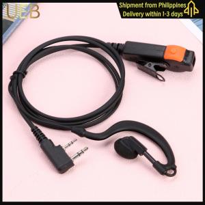 【UEB】2 Pin Walkie Talkie Headset Earphones K-Plug PU Wired Earhook Earpiece Dual PTT G Type with Microphone for Kenwood Baofeng 888S TYT