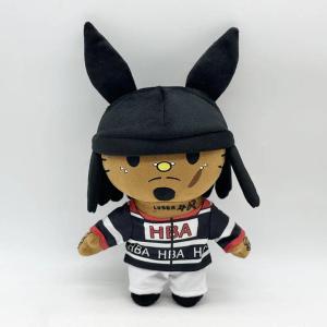 New 30cm Kitty Playboi Carti With Black Rabbit Hat Plush Doll Figure Stuffed Toys Cute Boys Girls Birthday Christmas Gift