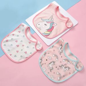 Insular Snap On 3pcs Baby Bib Pure Cotton Drool Pad Soft Absorbent Cloth Bib for Infant