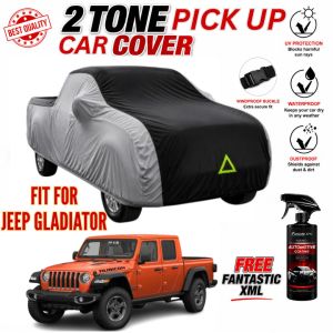 2 Tone Pickup Car Cover for JEEP GLADIATOR UV Protection Waterproof Dustproof Windproof Buckle with FANTASIC XML