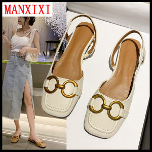 MANXIXI Fashion Women Beautiful Mules Flat Sandals (Size 35-40)