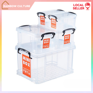 Transparent Multi-Use Storage Box / Plastic Storage Container With Comfortable Handle / Storage Organiser Rainbow Culture