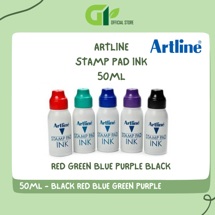 [GY Office] Artline Stamp Pad Ink Assorted Colors - BLACK/BLUE/RED/GREEN/PURPLE