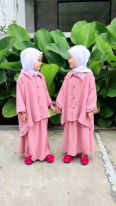 ONE SET SAVANA Setelan Anak Crinckle Premium 1-10 Tahun Setelan Anak Perempuan Kekinian Setelan Anak Cewe Murah Viral