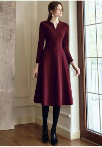 Đầm xòe tay dài cổ cách điệu thanh lịch nhẹ nhàng và đầy khí chất