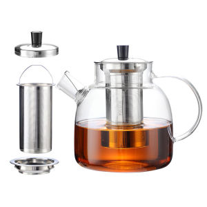 Insulated Tea Pot Thermal Carafe With Strainer Handle Double Wall Stainless Steel Vacuum Flask For Home Kitchen