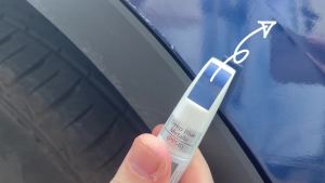 KIKIMO cho sơn sửa chữa Tesla (Deep Blue Metallic(PPSB)) bộ sửa chữa sơn xe cho Tesla Model Y/3/S/X sửa chữa vết xước 2 trong 1 với đầu bút và cọ màu sắc phù hợp để sửa chữa nhanh chóng và dễ dàng