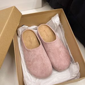 Free Shipping Trendy WomenS Slippers European Style 2026 Made Of Suede Comfortable Thick-Soled For Outdoor Wear New Casual Korean Spring Style