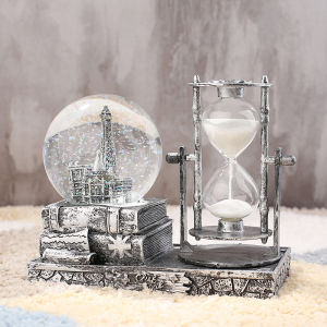 Yo-Fun LED Crystal Ball Hourglass Decor Snow Globe Decorations for Home Table Decorations for Living Room Shelf Christmas Decor Accents