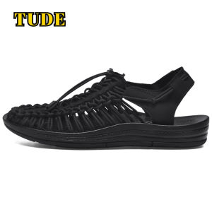 TUDE 2024 รองเท้าคู่ แฟชั่นรองเท้าชายหาด รองเท้าแตะผู้หญิงกลางแจ้งกีฬารองเท้าชายหาดรองเท้าแตะชายแห้งเร็วรองเ รองเท้าทอมือ รองเท้าลุย