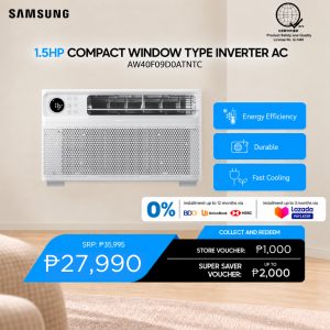 Samsung 1.5HP Compact Window Type Inverter Aircon AW40F12D0ATNTC