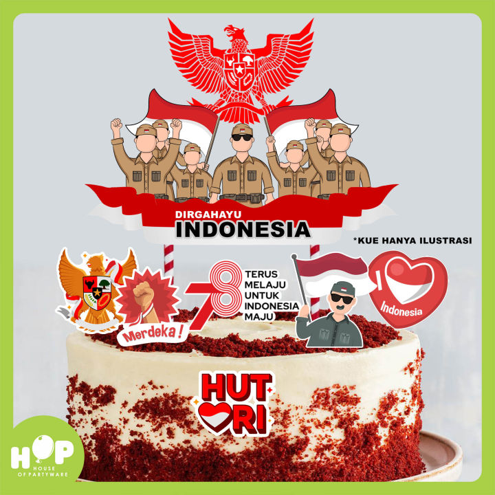 Cake / Tumpeng Topper 17 AGUSTUS / Hiasan Kue / Hiasan Tumpeng | Lazada