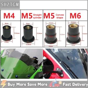 [COD] SHZTGM น็อตยาง N4m5m6กระจกหน้ารถยนต์ปรับได้สำหรับรถจักรยานยนต์น็อตทองเหลือง