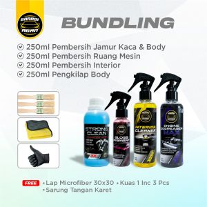GARASI AGAN PAKET LENGKAP Pembersih dan Pengkilap Interior Mesin Body Kaca dan Ban Mobil Motor
