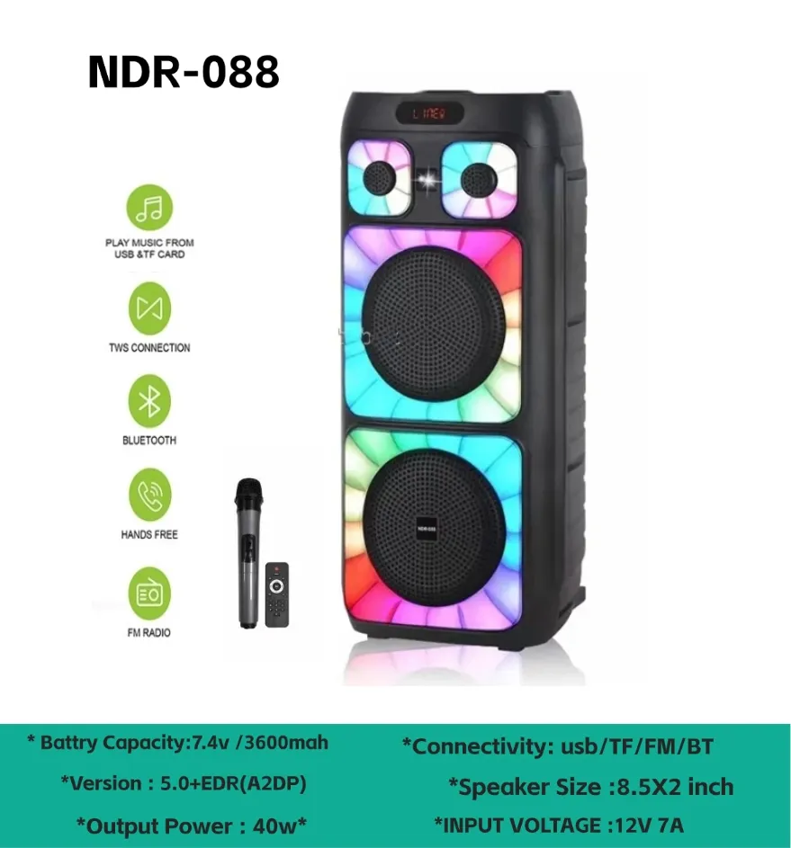 NDR Karaoke Party Bluetooth Speaker Stereo HIFI Sound Trolley