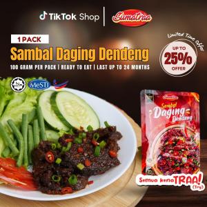 [10.10 SALES] Beef Sambal Dendeng Sumatraa 100g Ready To Eat Food and Travel Friendly