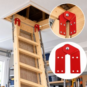 OWMXZL Heavy Duty Attic Ladder Hinge Easy Install Replacement Part Step Ladder Hinge Alloy Steel Attic Stair Parts Household Use