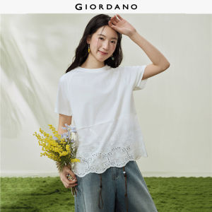 GIORDANO Women T-Shirt Warm Weather T-Shirt Moderate Thickness T-Shirt Slight Elasticity T-Shirt 18326211
