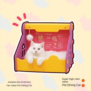 R1A9M Safety Felt Cat Nest Non Occupying Semi Closed Cat House Cat Play Rest Foldable Cat Paper Box Four Seasons