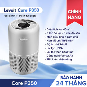 Máy Lọc Không Khí Cho Thú Cưng Levoit Core P350 40m2 cho  | Lõi HEPA 3 lớp lọc bụi mịn - Hẹn giờ - Màn điều khiển