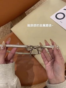 Elegant Bowknot Clasp Waist Chain Adjustable Waistband Metal Waist Chain Alloy Texture Suitable for Various Waist Sizes