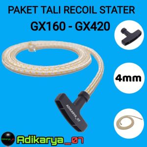 Tali recoil stater + Grip starter GX160 tarikan pegangan mesin GX160 recoil stater GX160